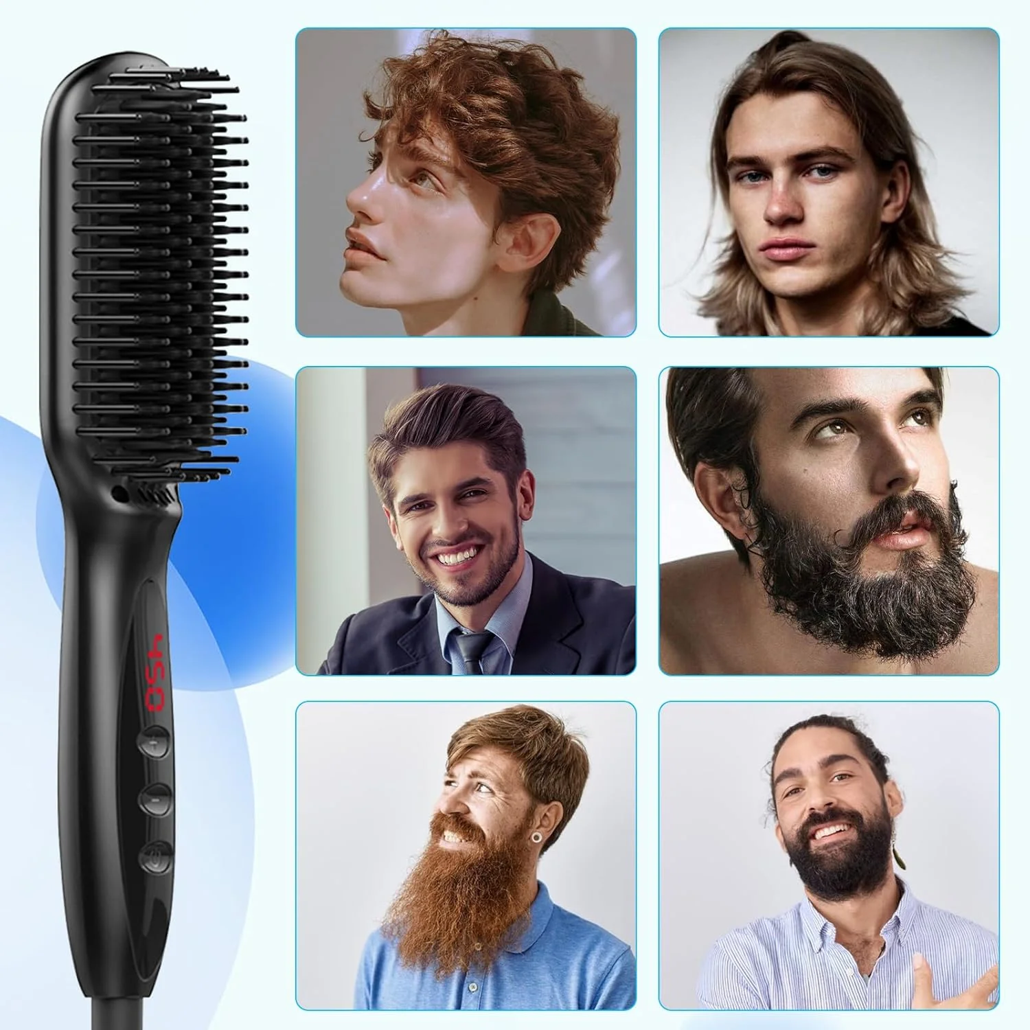 Yakiter 3-in-1 Hair Straightener Brush with 30s Fast Heating Unisex NEW - Image 7