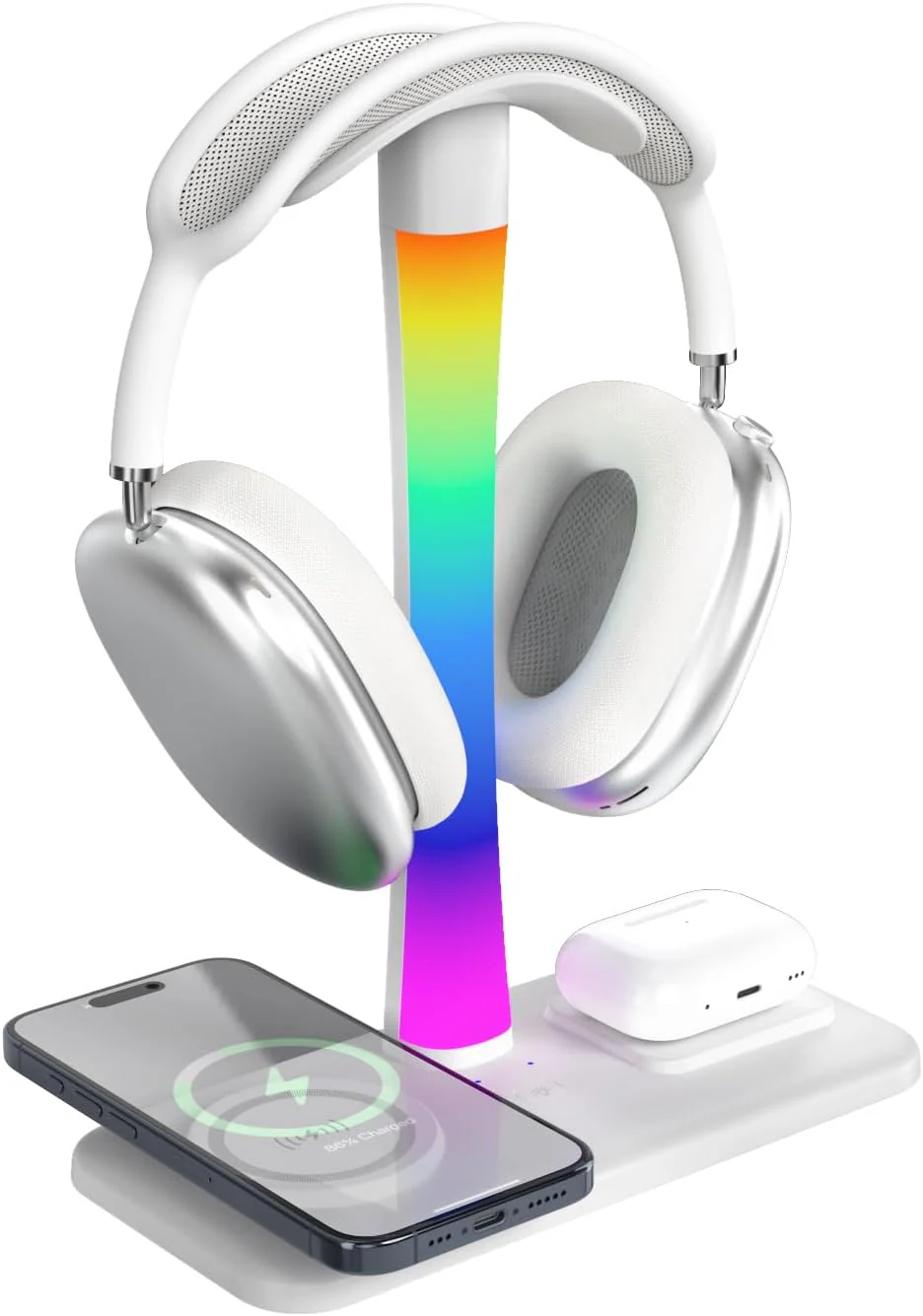 Tascaquin Wireless Stands Charging Headphone Stand with RGB Lighting in NEW - Image 8