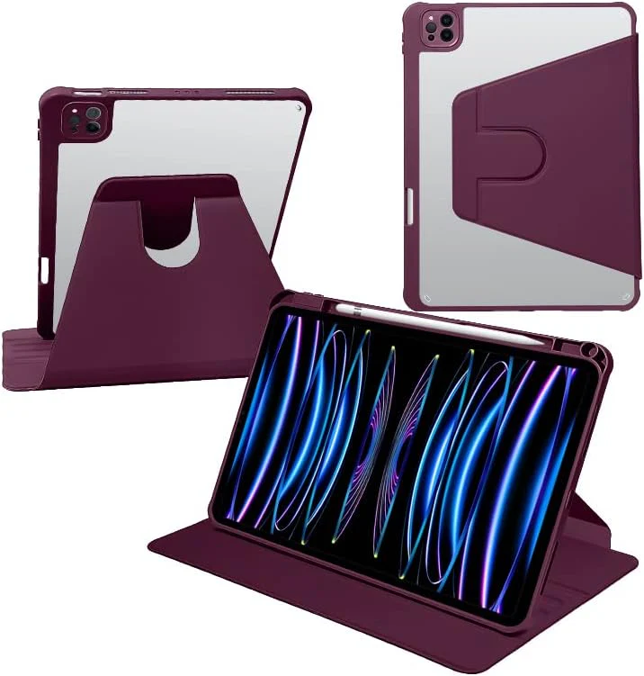 NanHou 360° Cases Rotating Protective iPad Pro 11" Soft TPU Case, Violet NEW - Image 3