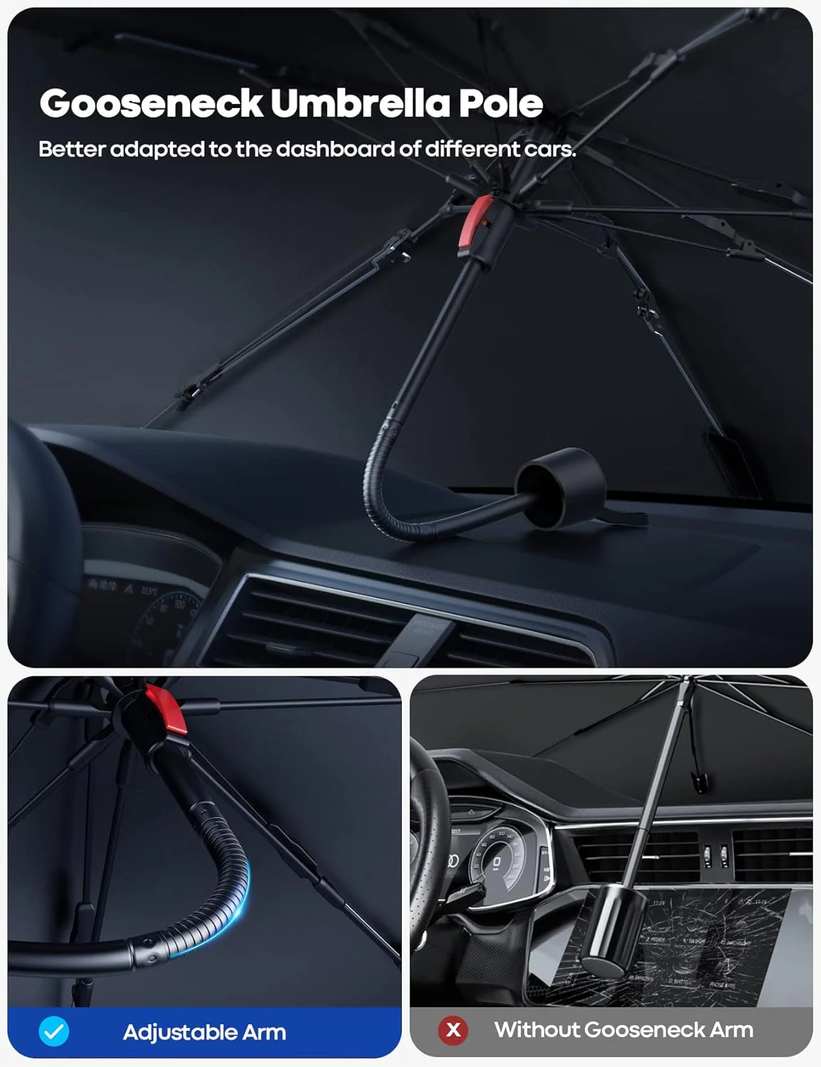 Lamicall Foldable Car Windshield Sun Shade Front Window Sunshade Umbrella NEW - Image 6