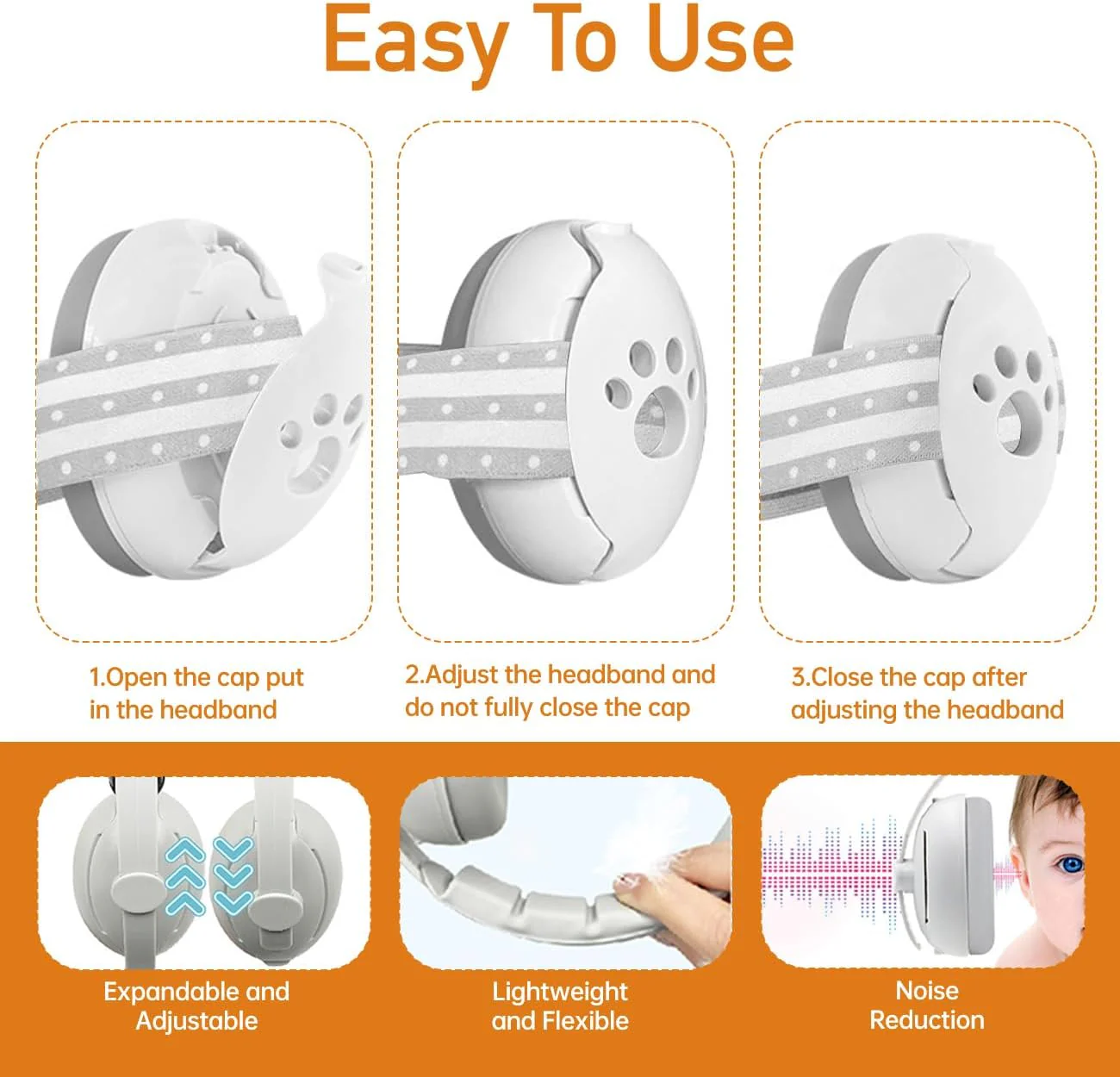 SENYUZHU Noise Hearing Protection Earmuffs Protection Earmuffs 2-in-1 NEW - Image 5