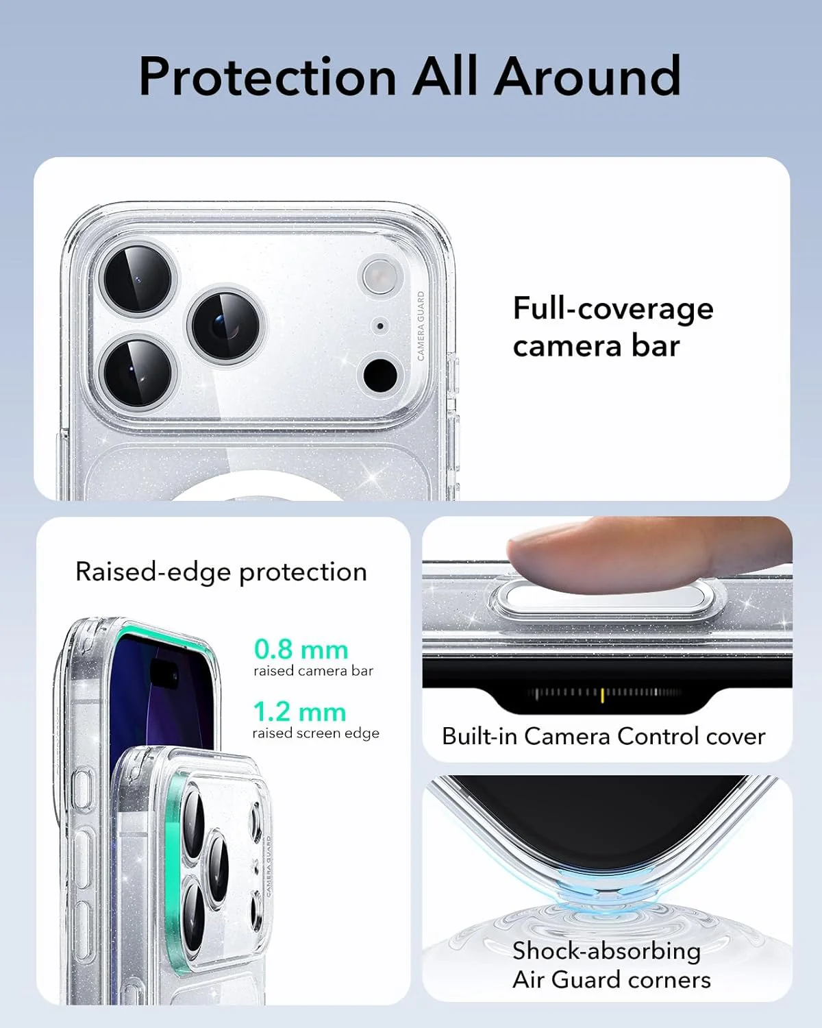 ESR Basic Cases Camera Control Cover Compatible with MagSafe Access B-Clear NEW - Image 2