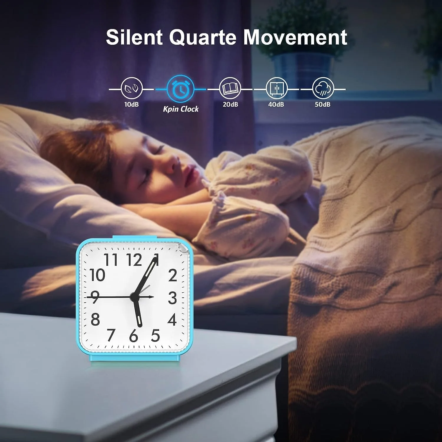 OQIMAX Blue Electronic Alarm Clocks Electronic Alarm Clock Silent Bedside NEW - Image 4