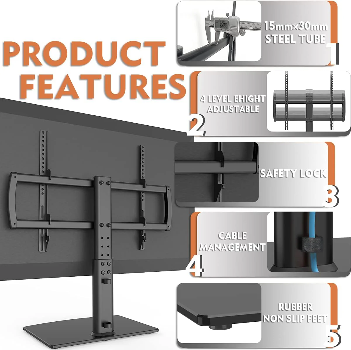 Hemudu Universal TV Wall & Ceiling Mounts TV Stand Tabletop Mount for 32 DEMO - Image 3