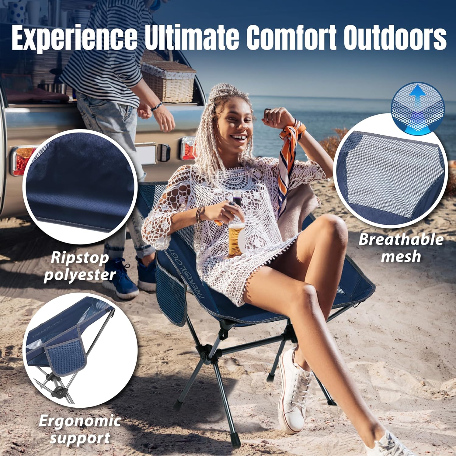 Trekology Portable Chairs Camping Chair Ultralight Compact Folding Deep NEW - Image 5