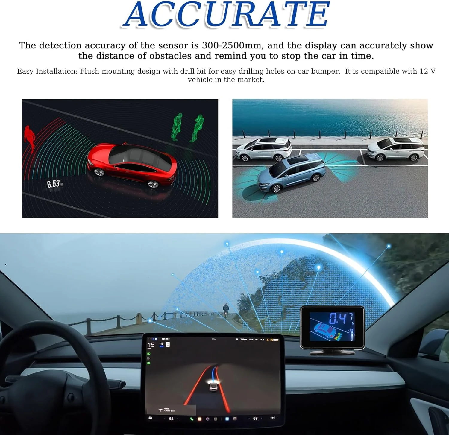 SOULONG Car Car Electronics Parking Sensors with Reversing Radars & LCD DEMO - Image 5