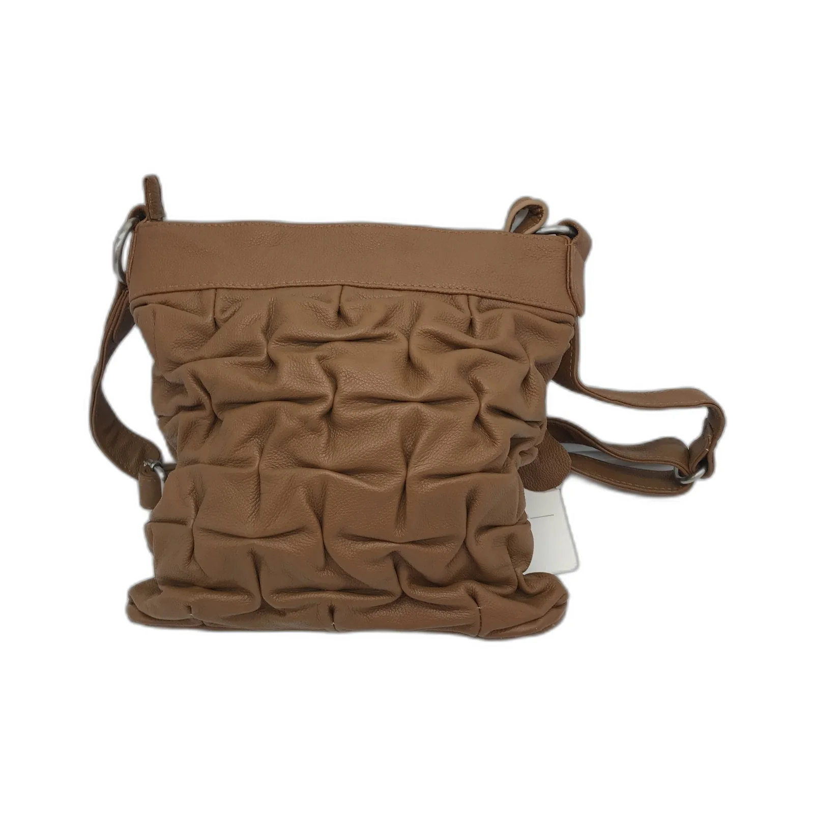 Poppy Green Real Leather Crossbody Bag Purse Handbag Brown Size 24 x 27cm NEW - Image 2