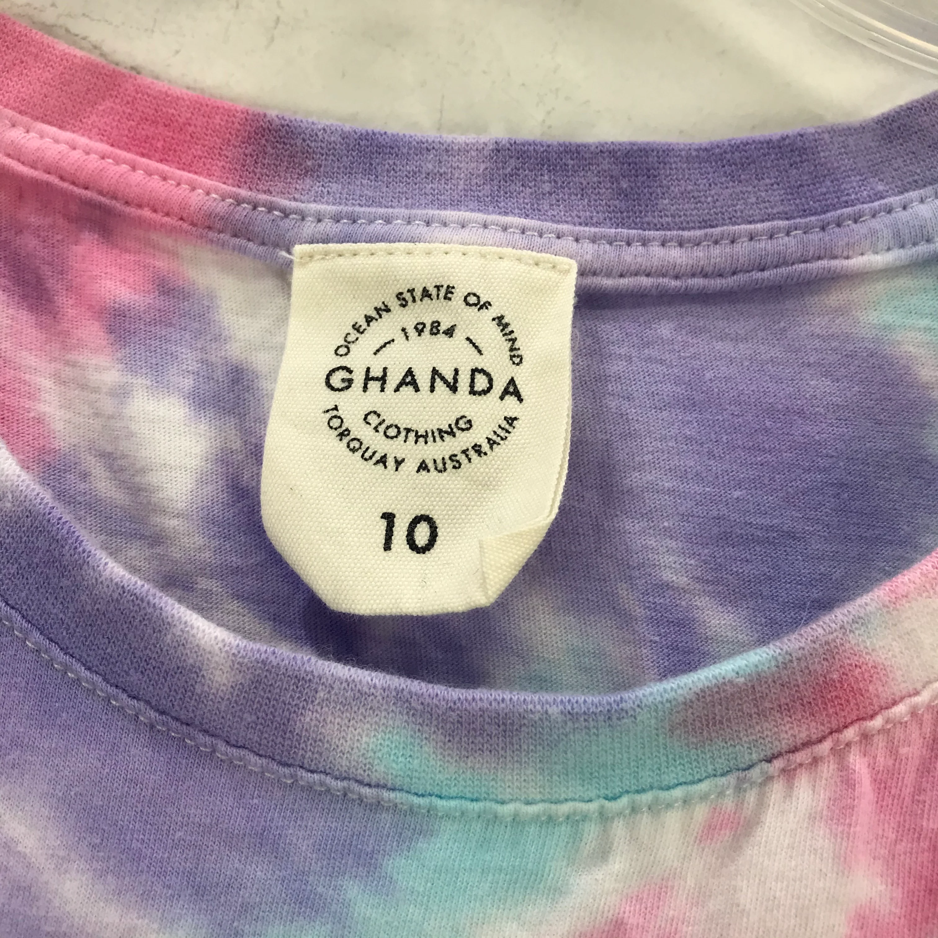 Ghanda Tie Dye Tank Top Sleeveless Cotton Blend Purple Ladies Size 10 - Image 5