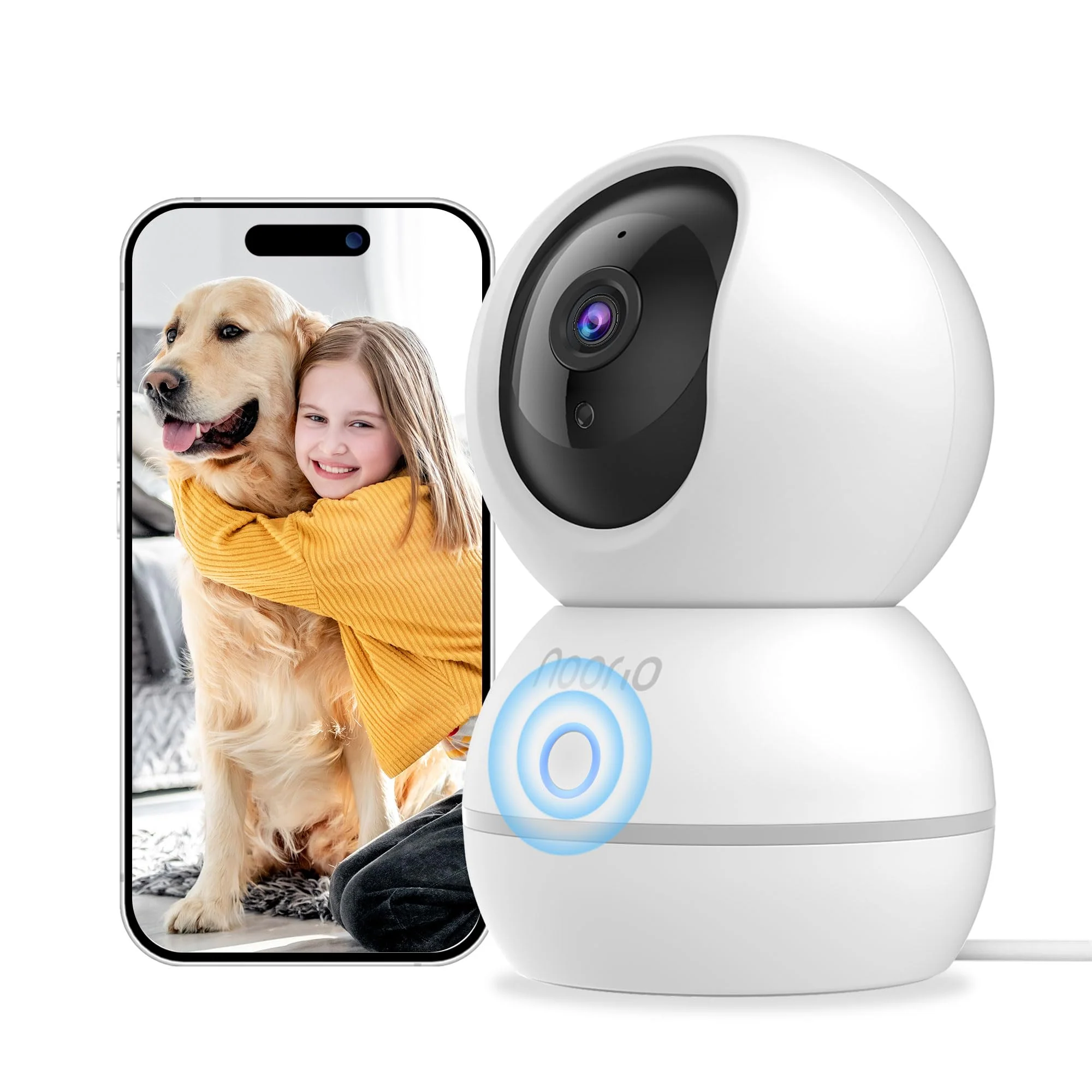 Noorio 4MP Dome Cameras Indoor Security Camera 360° Pet Dog AI Motion NEW