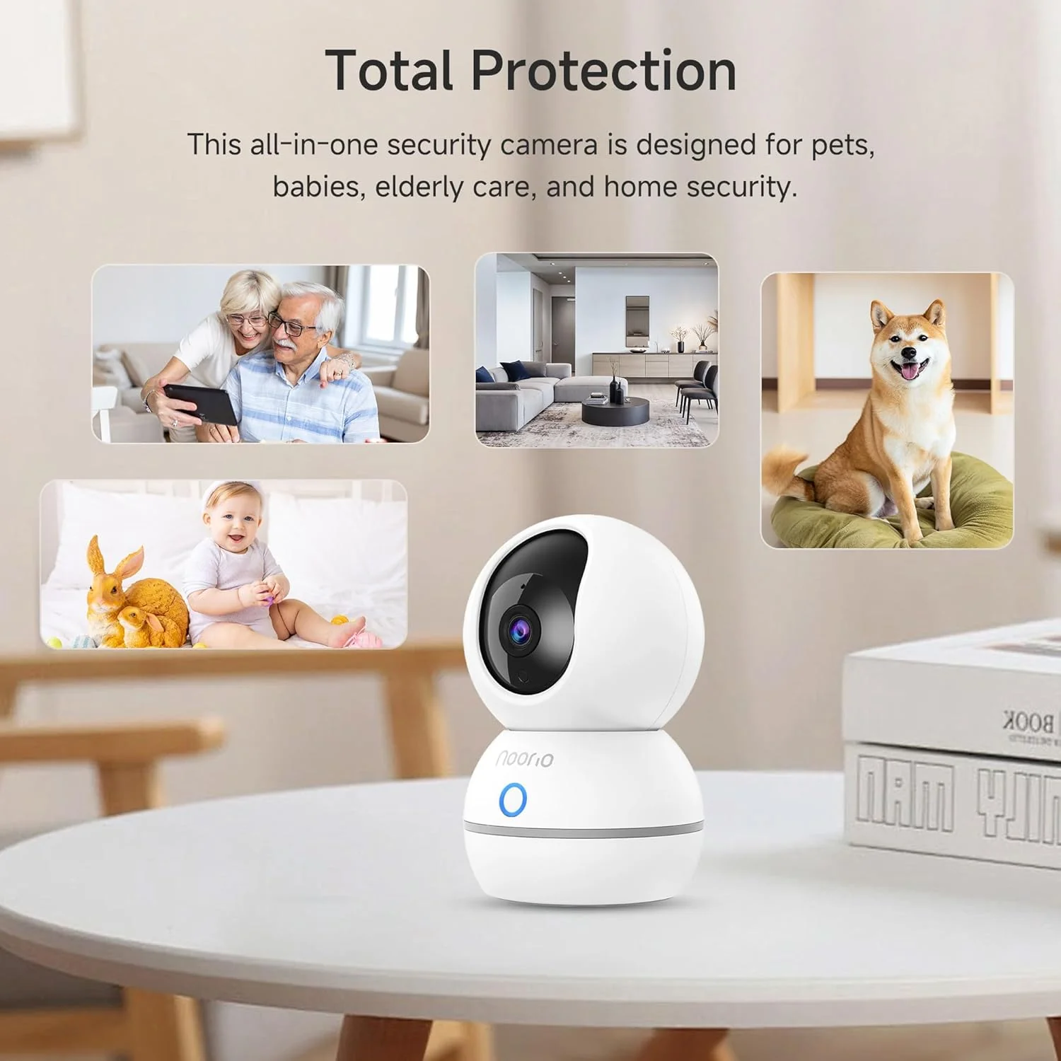 Noorio 4MP Dome Cameras Indoor Security Camera 360° Pet Dog AI Motion NEW - Image 8