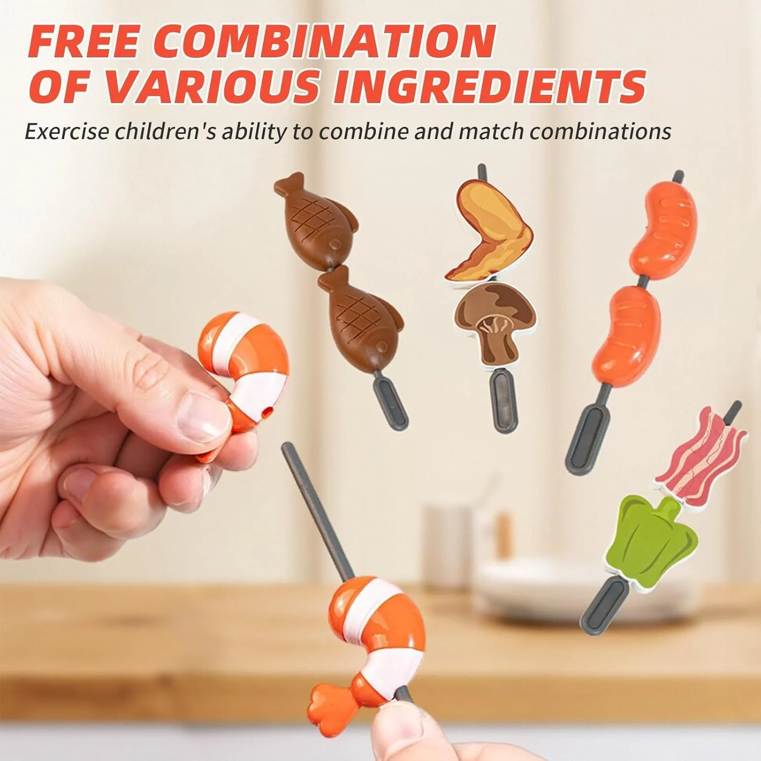 HUAJUN Kids Play Kitchen Toys 51 Piece Cookware Playset BBQ Grill Set Red NEW - Image 5