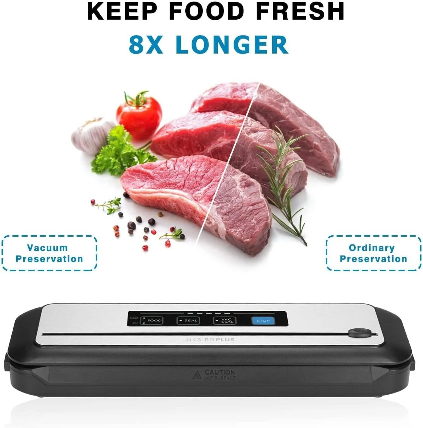 Inkbird Vacuum Sealer Automatic Food Preservation Sealing Machine Silver NEW - Image 9