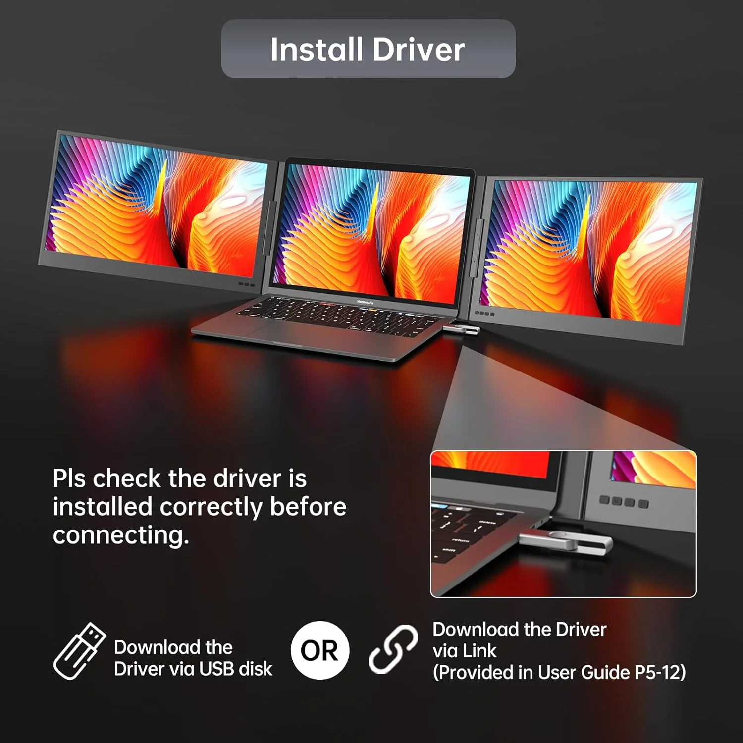 MT-VIKI 15.6 Monitors Inch Portable FHD 1080P Laptop Monitor Screen Extender NEW - Image 2