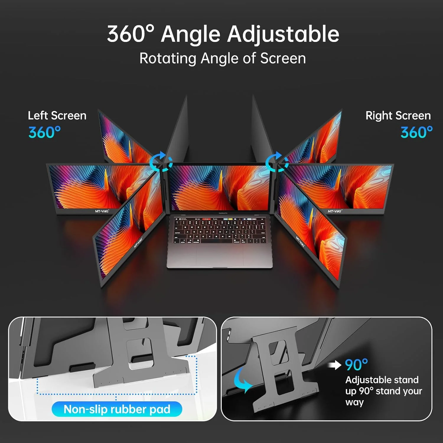 MT-VIKI 15.6 Monitors Inch Portable FHD 1080P Laptop Monitor Screen Extender NEW - Image 5