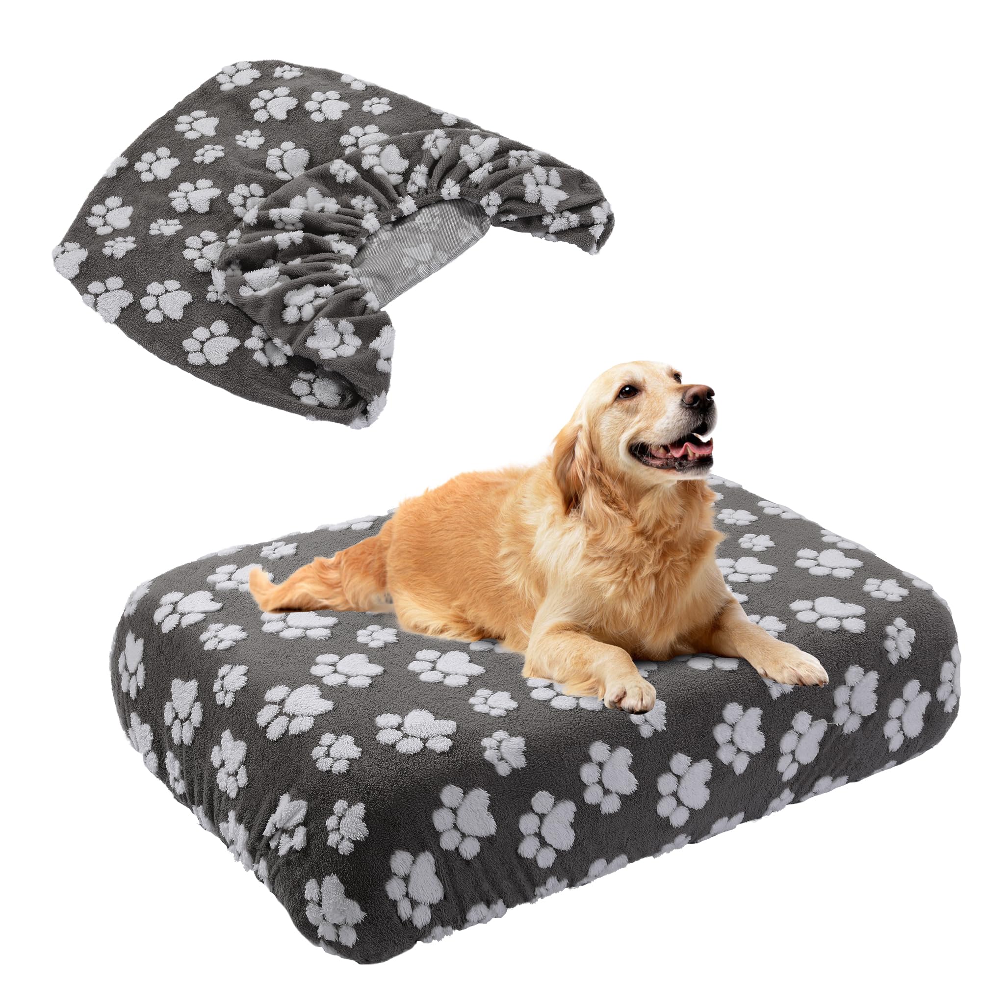 BALAPET Soft Bed Mats Plush Velvet Dog Bed Cover Waterproof Dark Gray DEMO