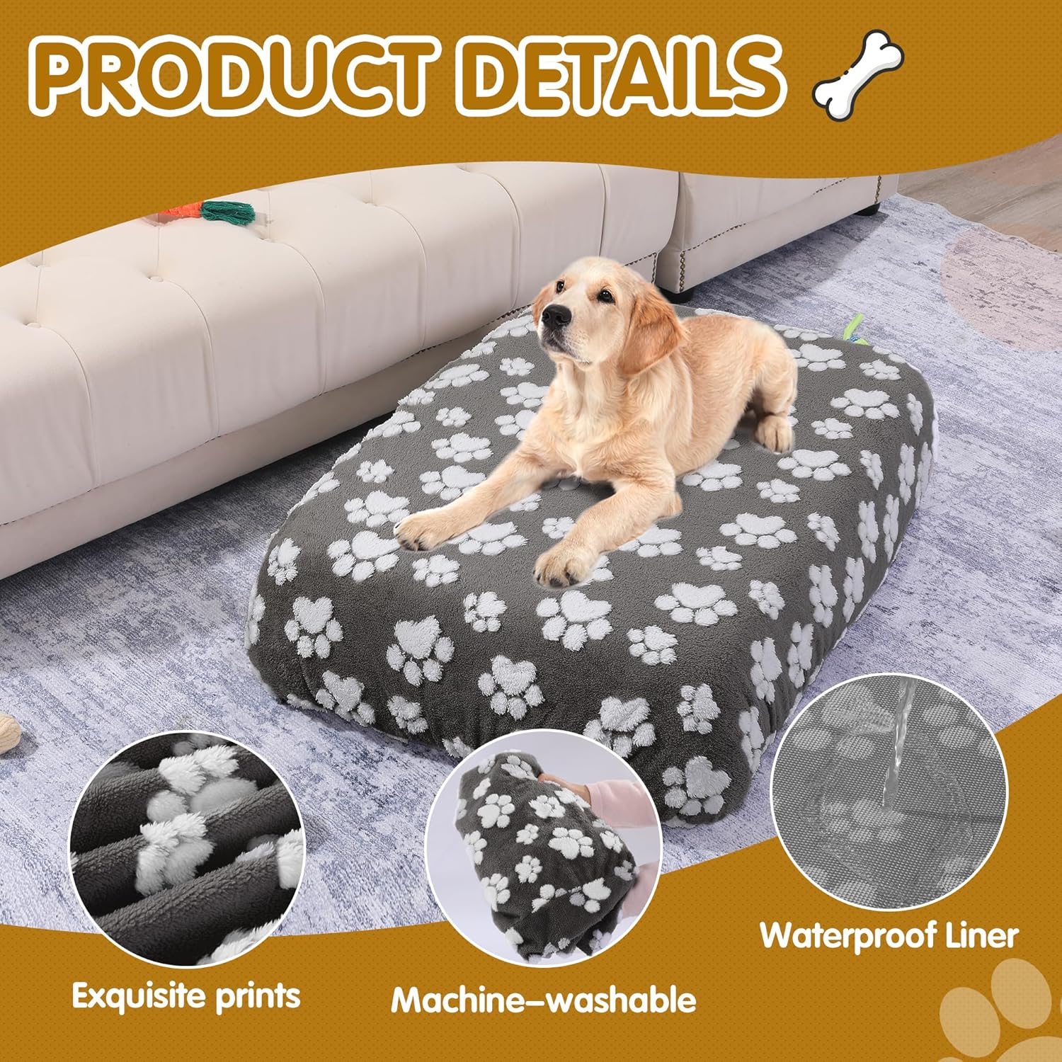 BALAPET Soft Bed Mats Plush Velvet Dog Bed Cover Waterproof Dark Gray DEMO - Image 4