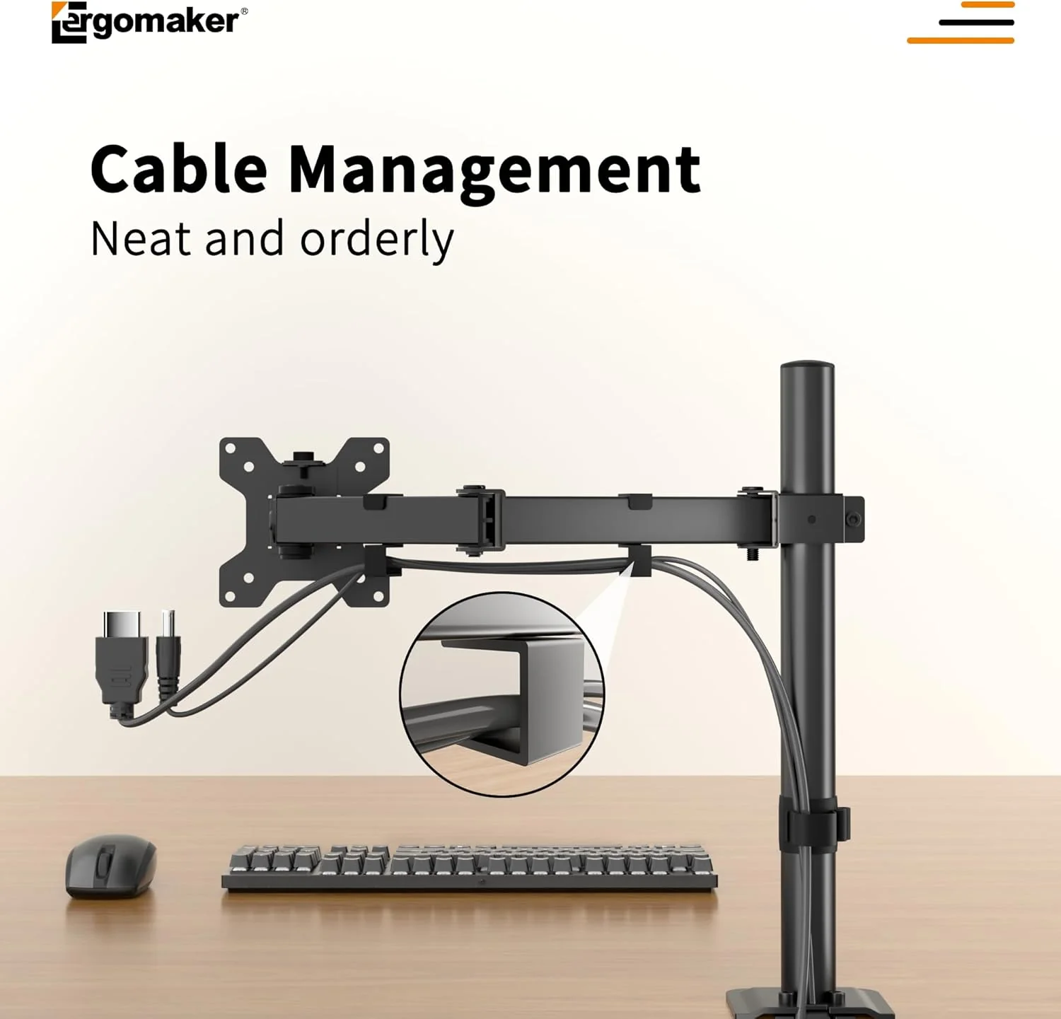 ERGOMAKER Fully Adjustable Monitor Arm for Screens up to 13 Inches Black NEW - Image 5