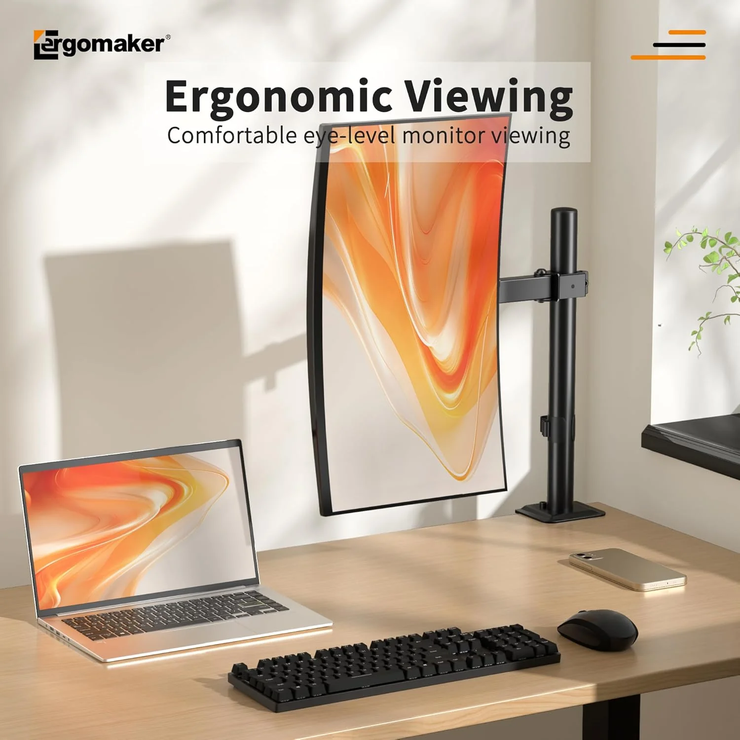 ERGOMAKER Fully Adjustable Monitor Arm for Screens up to 13 Inches Black NEW - Image 6