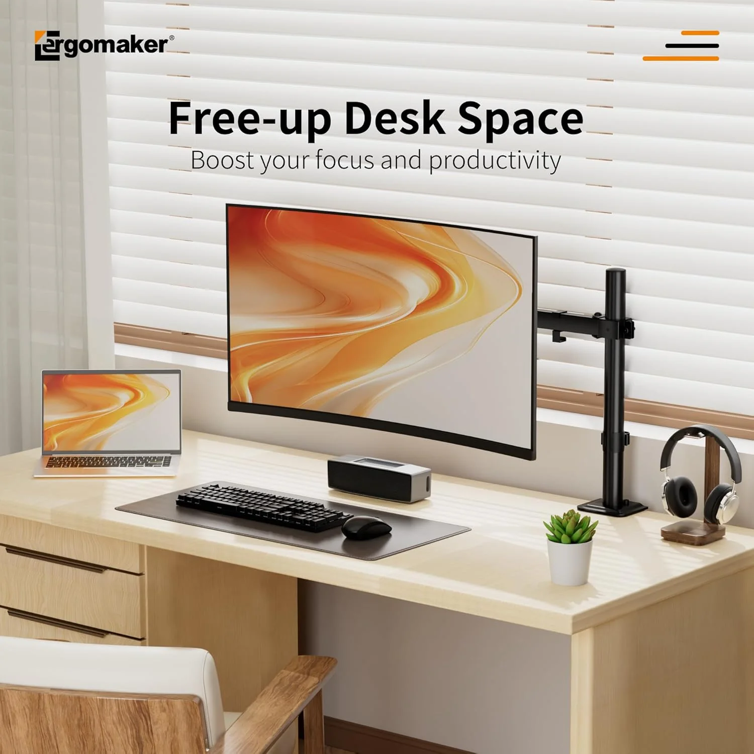 ERGOMAKER Fully Adjustable Monitor Arm for Screens up to 13 Inches Black NEW - Image 7