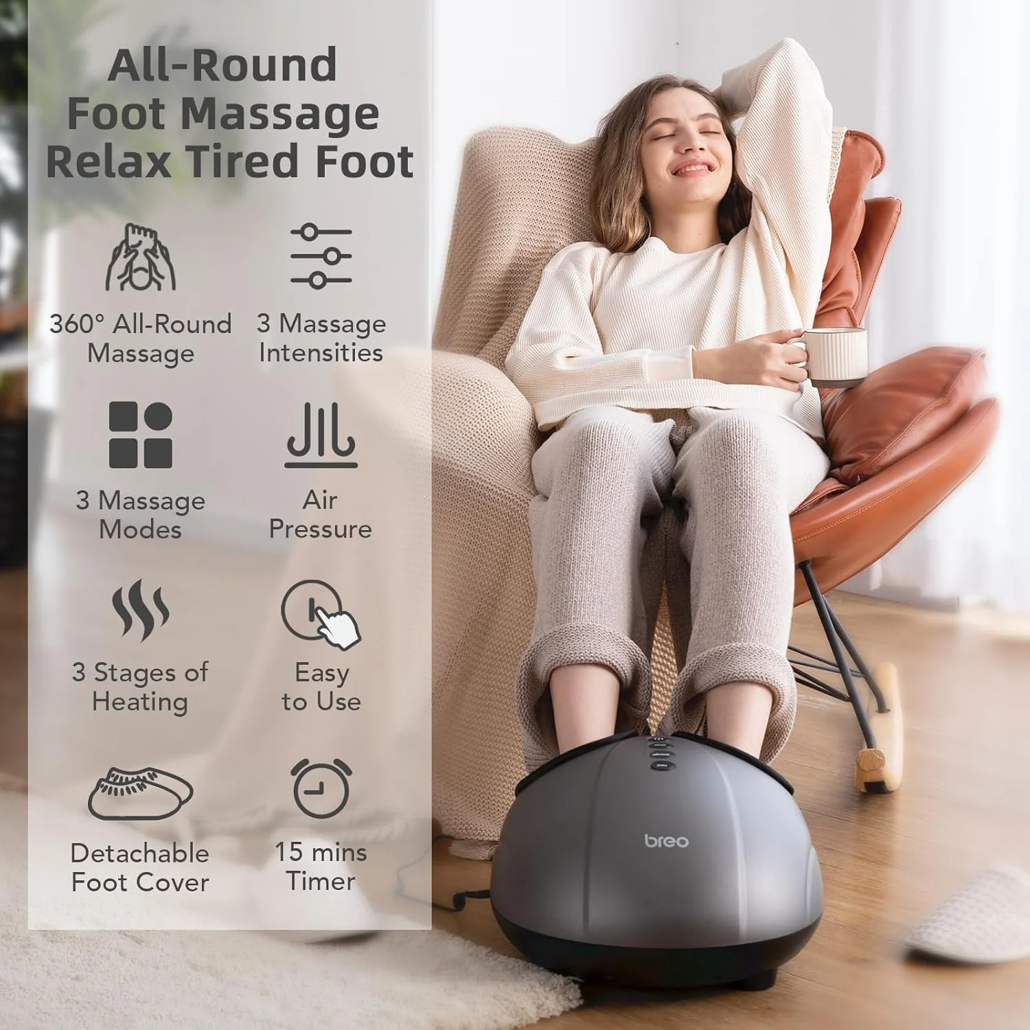Breo Shiatsu Foot Massager Machine with Deep Tissue Kneading and Heat for DEMO - Image 2