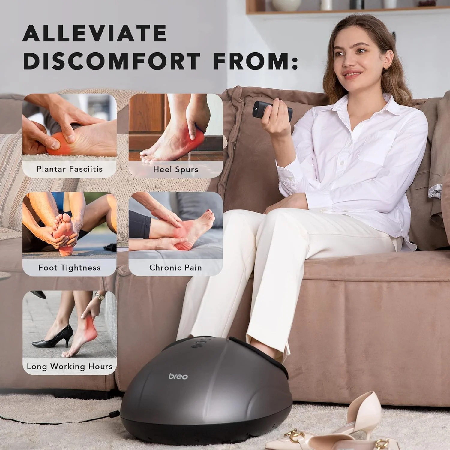Breo Shiatsu Foot Massager Machine with Deep Tissue Kneading and Heat for DEMO - Image 7
