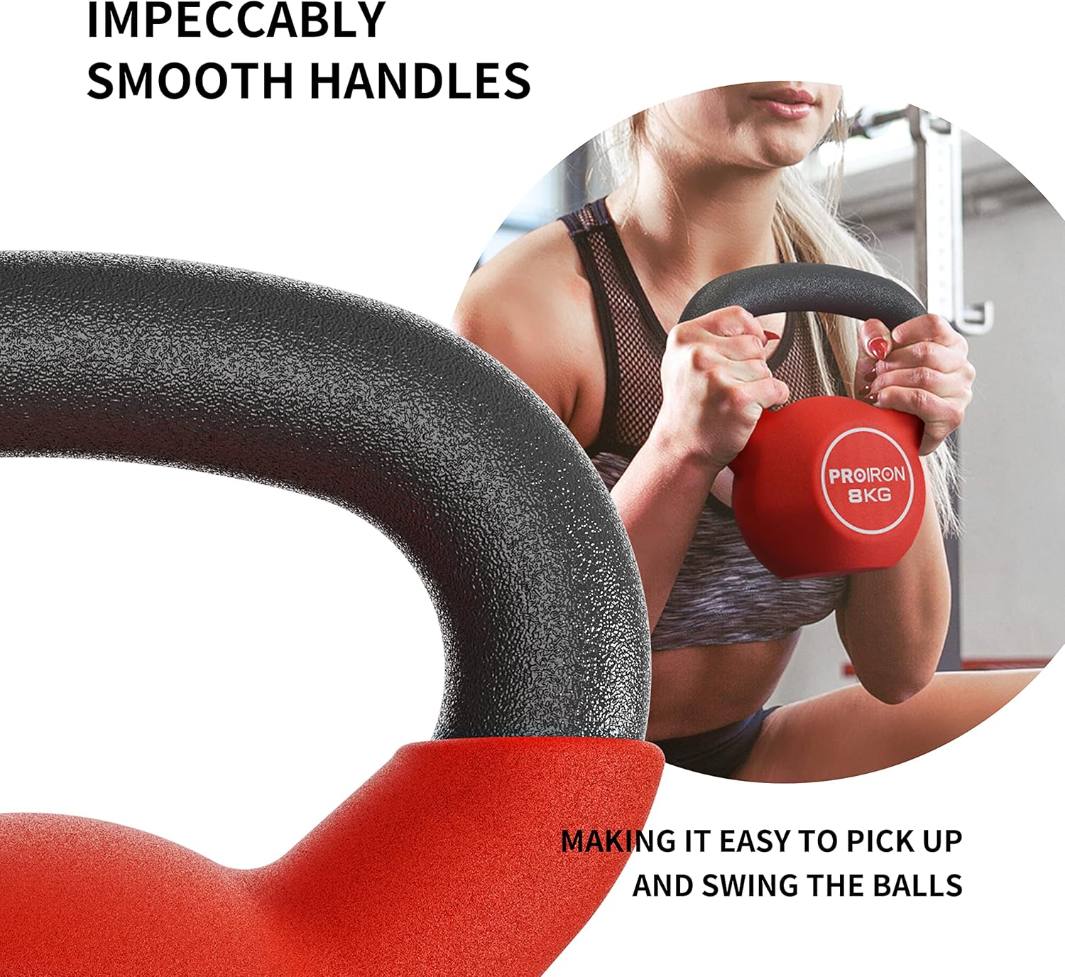 PROIRON Solid Kettlebells Cast Iron Kettlebell Weights Strength Training NEW - Image 2