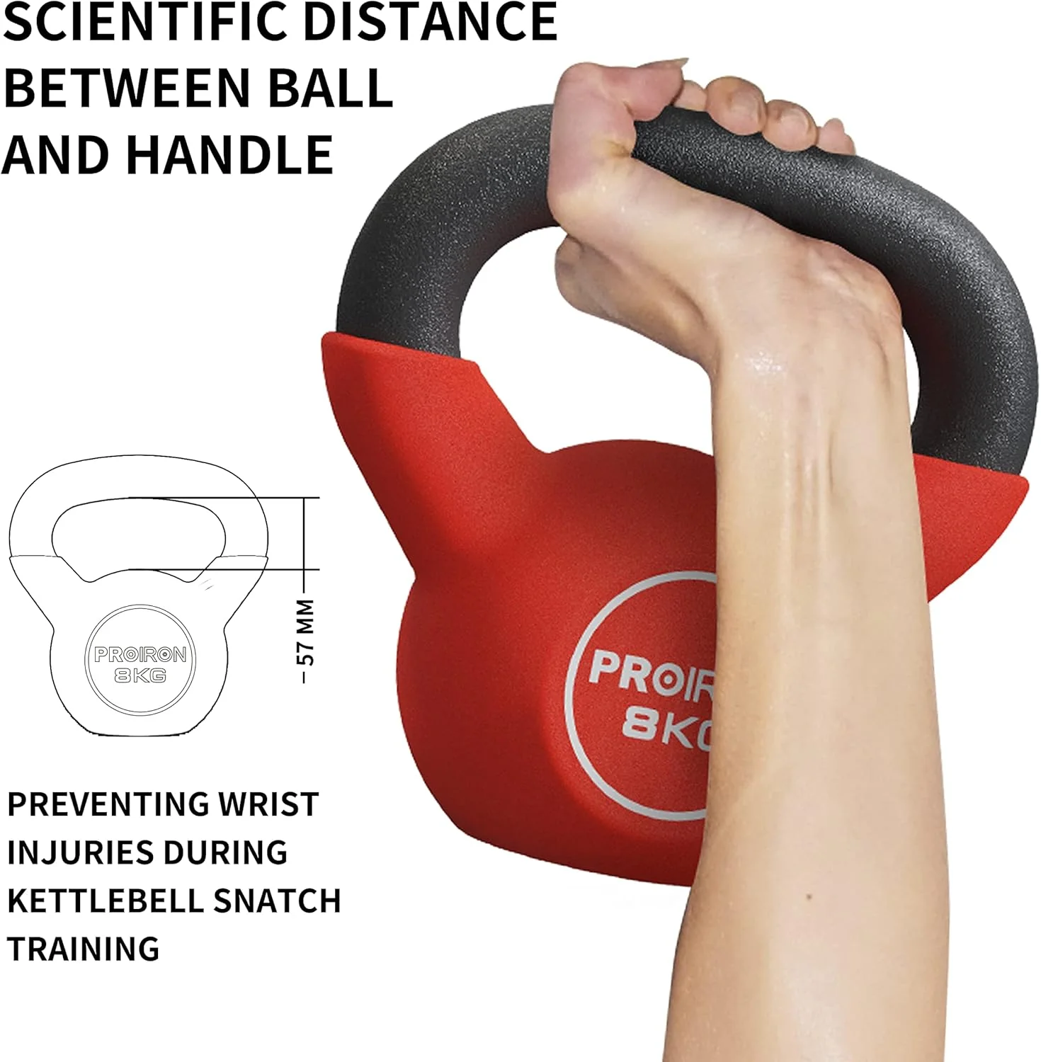 PROIRON Solid Kettlebells Cast Iron Kettlebell Weights Strength Training NEW - Image 4