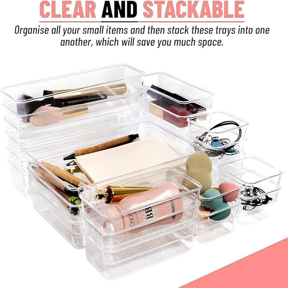 Quxyxso Plastic Versatile Bathroom Vanity Drawer Organizer Makeup Display NEW - Image 5