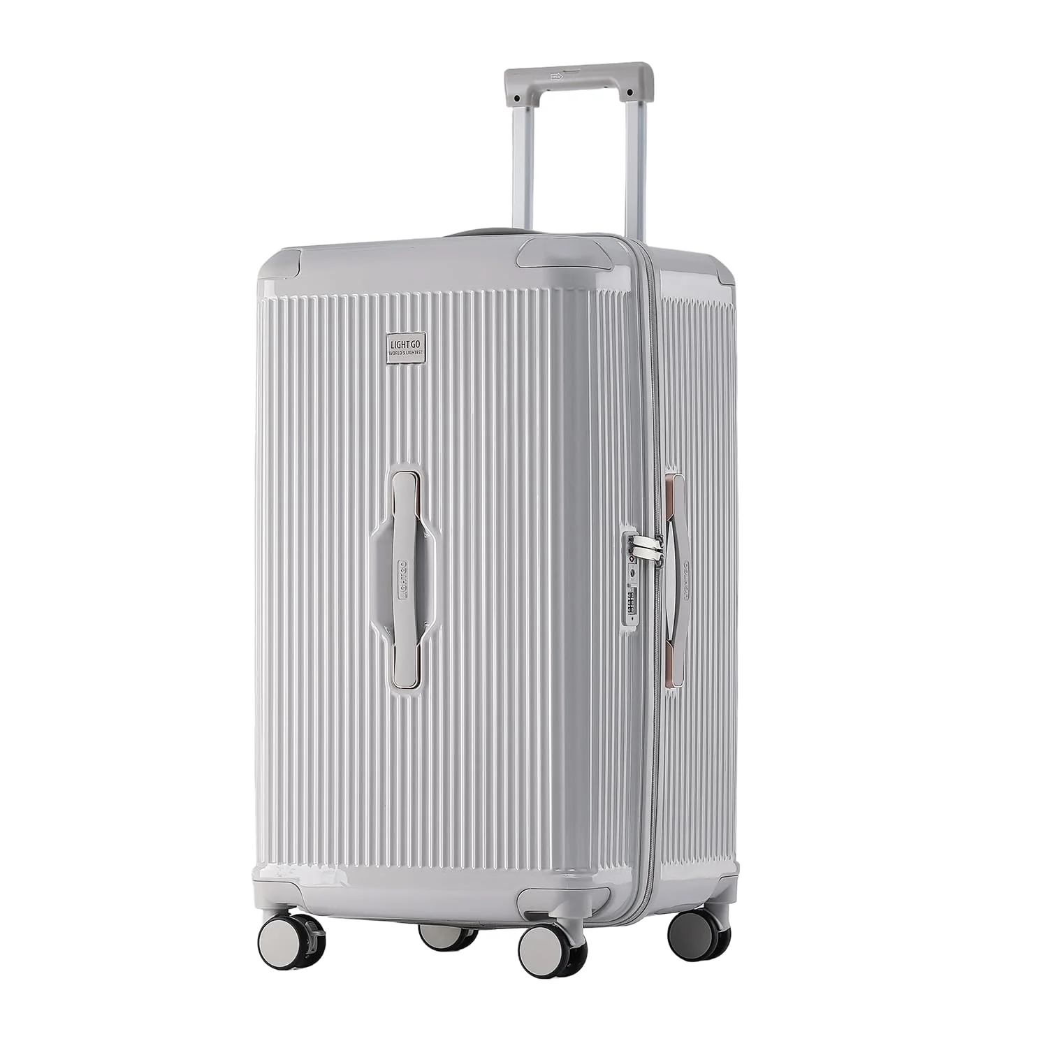LIGHTGO Unisex Aerospace-Grade Hardshell Suitcases Durable Travel Grey NEW
