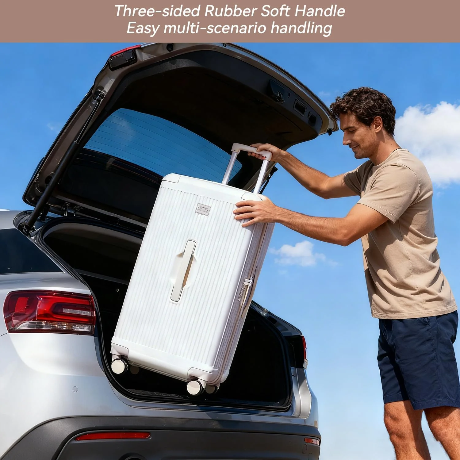 LIGHTGO Unisex Aerospace-Grade Hardshell Suitcases Durable Travel Grey NEW - Image 9