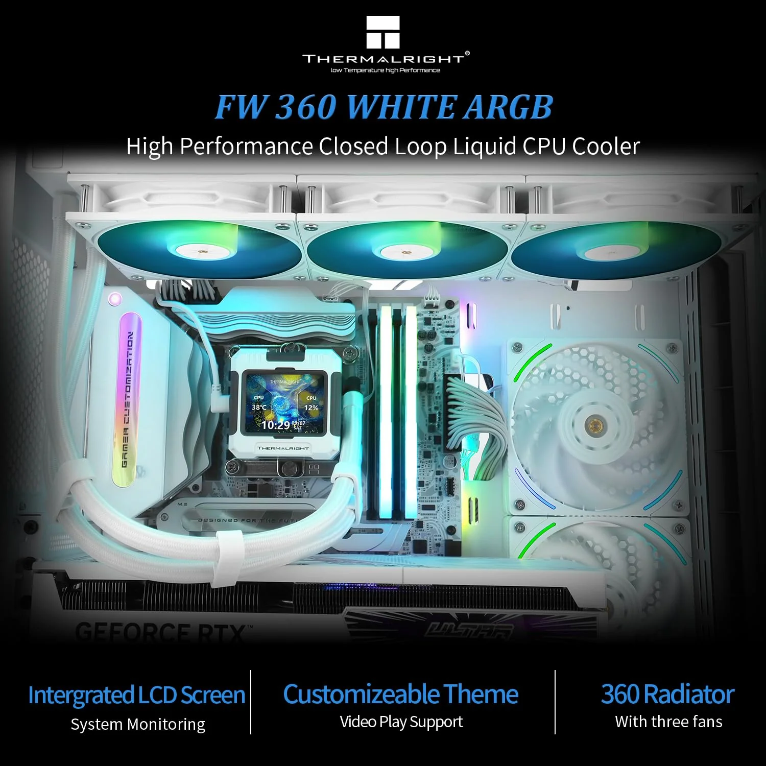 Thermalright ARGB CPU Water Cooler with 3 PWM Fans Liquid Cooling System DEMO - Image 2