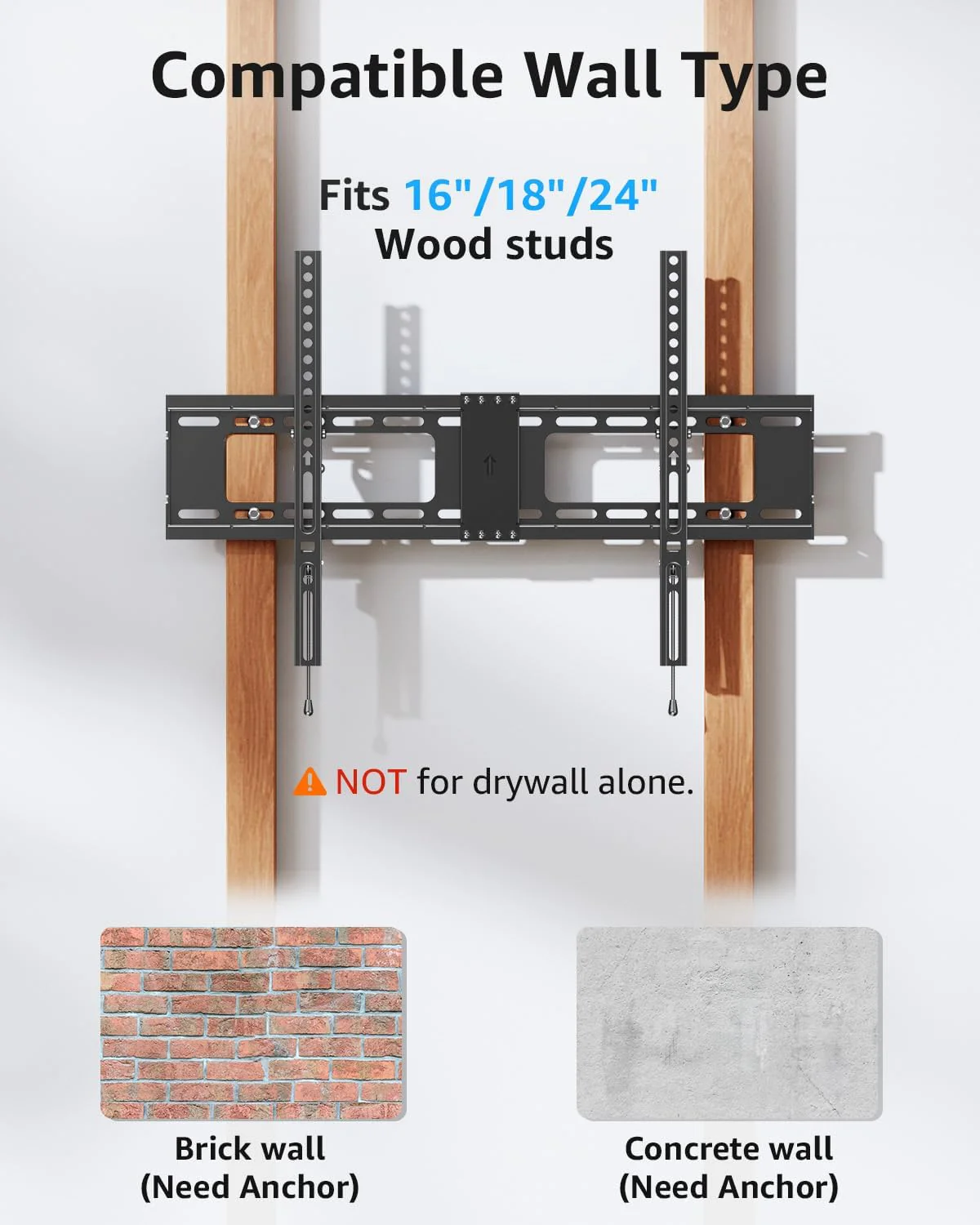 MOUNTUP TV Wall Mount Bracket Tilting for 37-82 Inch Flat Screen TVs Black NEW - Image 5