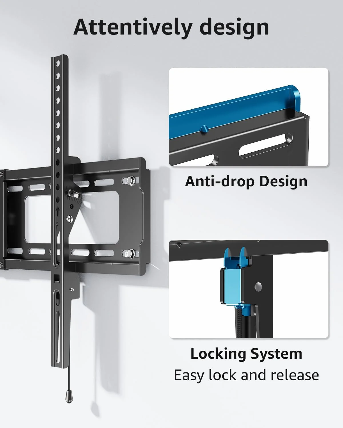 MOUNTUP TV Wall Mount Bracket Tilting for 37-82 Inch Flat Screen TVs Black NEW - Image 6