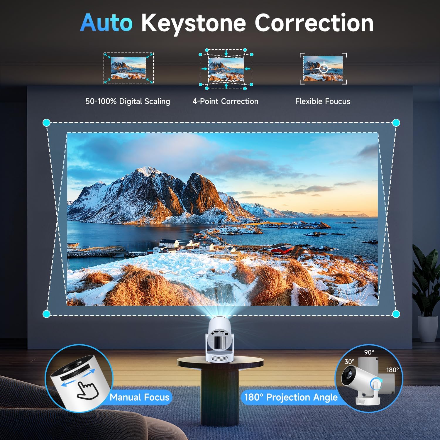 Kimwood 1080P Mini Projector with Upgraded HiFi Speaker and Built-in Apps DEMO - Image 6