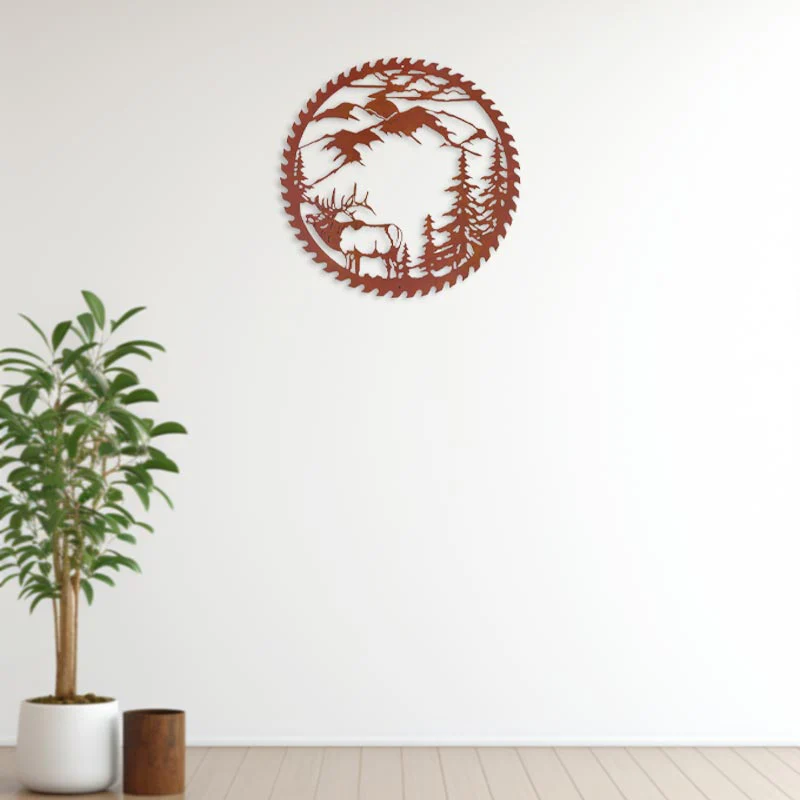 Handmade IndustrialRustic Saw Circle Wall Art Unique Outdoor Indoor Decor Durable Metal NEW - Image 3