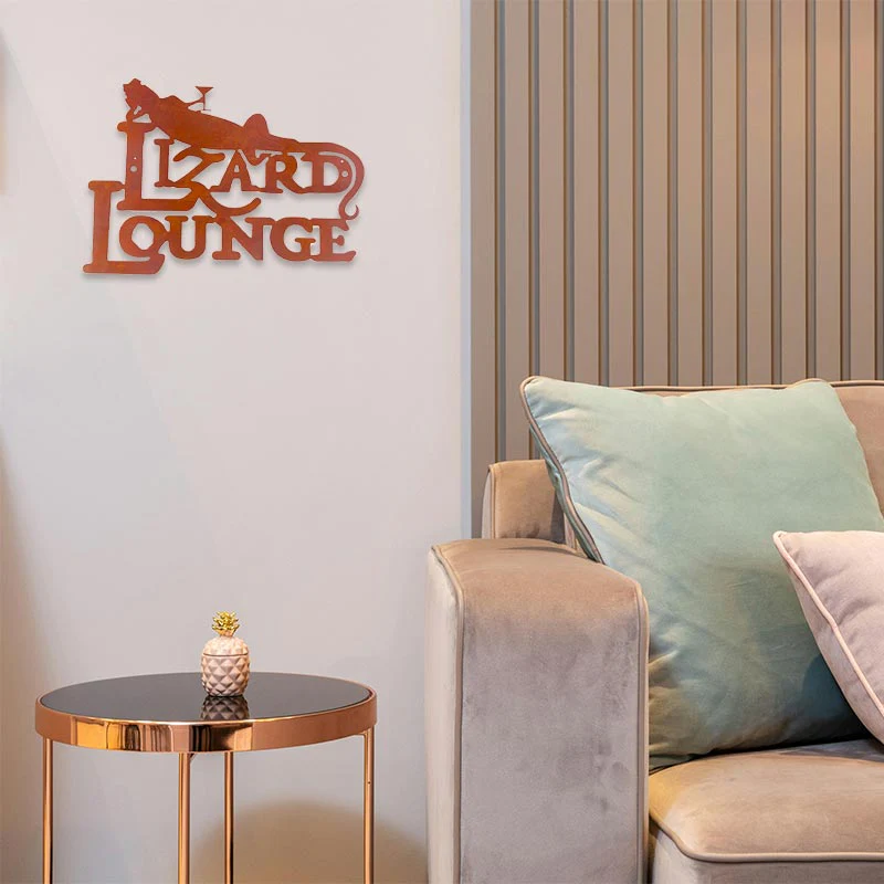 Handmade Lizard Lounge Iron Wall Art Unique Rust Finish NEW - Image 5