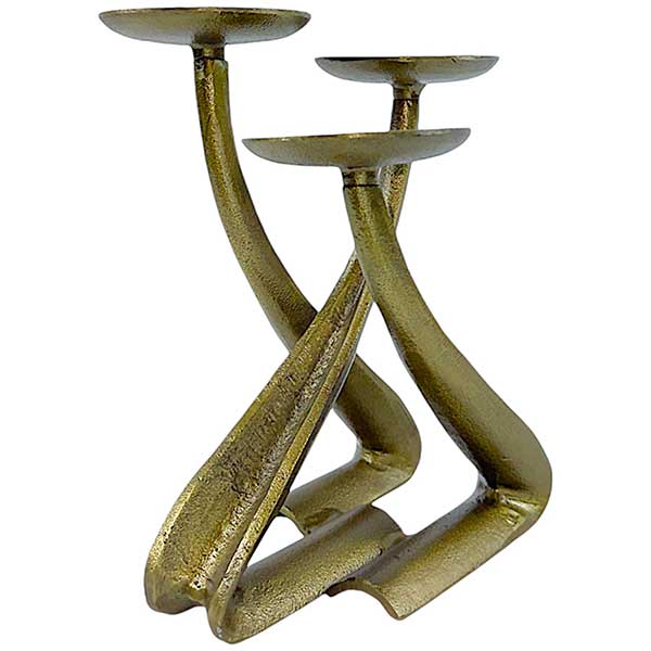 Handcrafted Vintage Inspired Brass Antique Aluminium TriStand Candle Holder NEW - Image 5