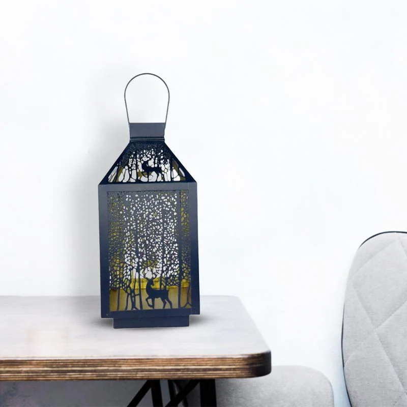 Exquisite Handmade Lantern with Gold Trim and Deer Design NEW - Image 6