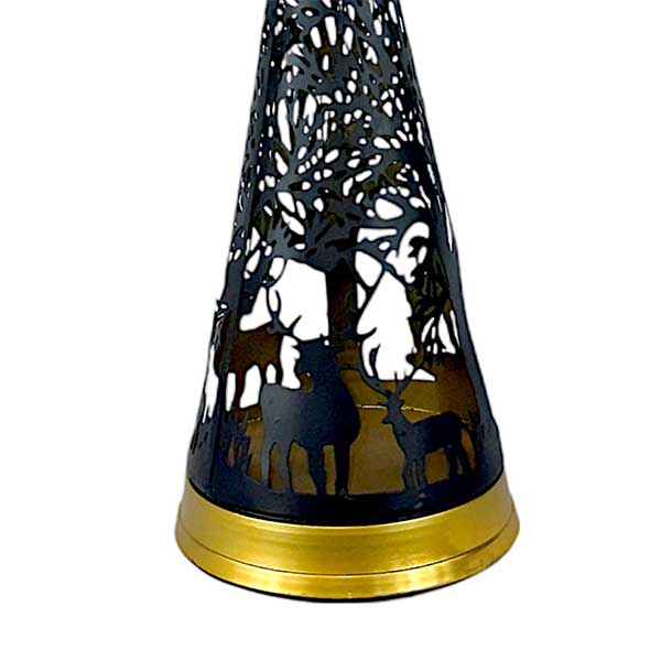 Handmade Elegance in Black Gold Cone Metal Candle Holder NEW - Image 4