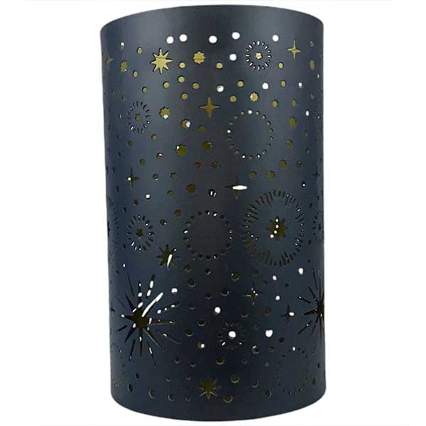 Handmade Elegance Black And Gold Star Candle Holder NEW