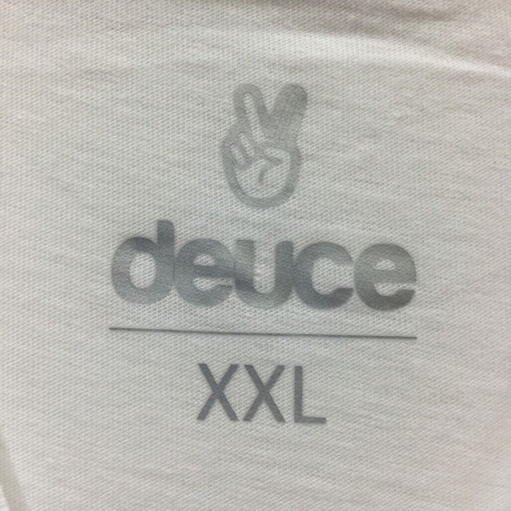 Deuce Premium Sportswear White T-Shirt Peace Sign Design Mens Size 2XL NEW - Image 4