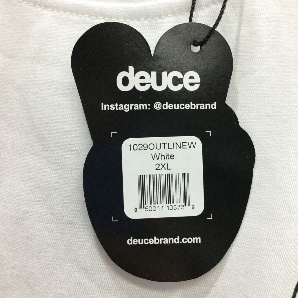 Deuce Premium Sportswear White T-Shirt Peace Sign Design Mens Size 2XL NEW - Image 5
