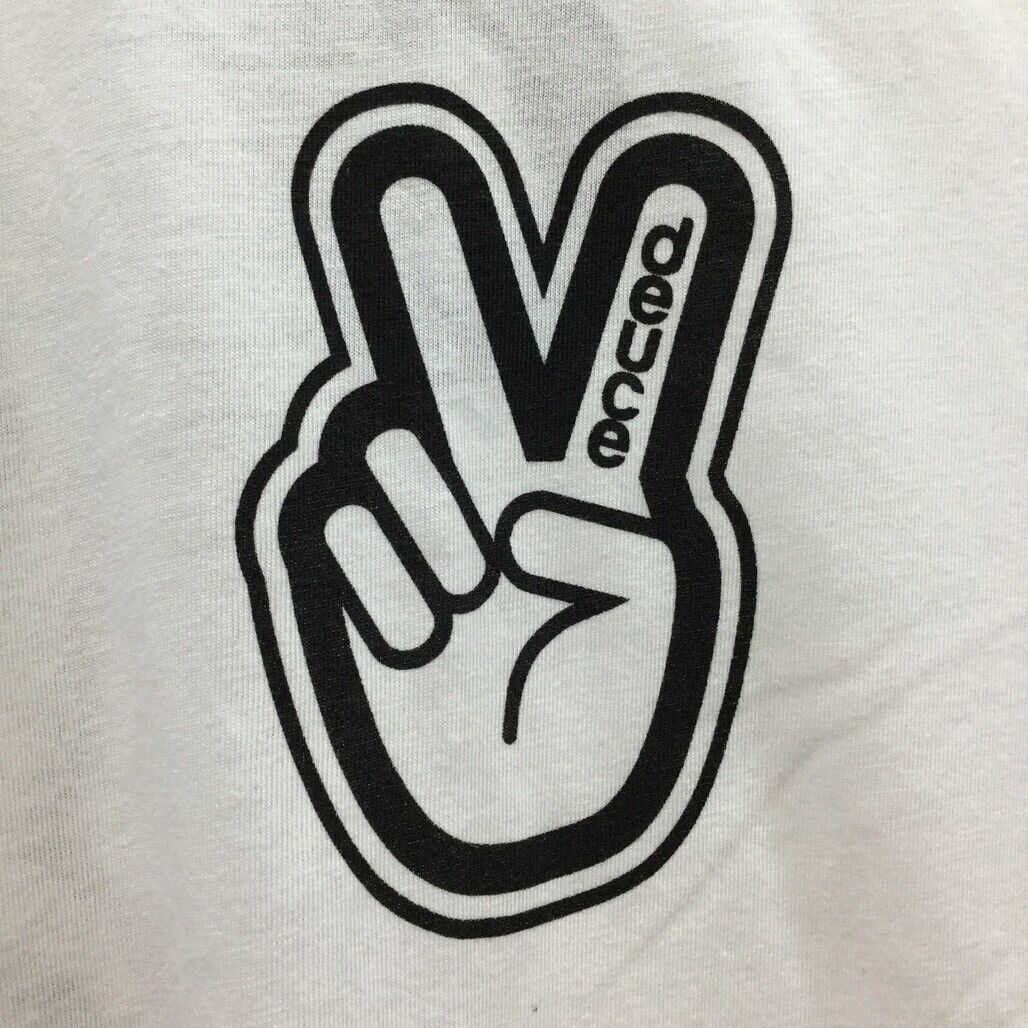 Deuce Premium Sportswear White T-Shirt Peace Sign Design Mens Size 3XL NEW - Image 3