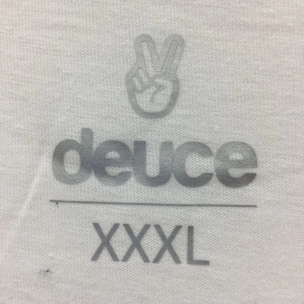 Deuce Premium Sportswear White T-Shirt Peace Sign Design Mens Size 3XL NEW - Image 4