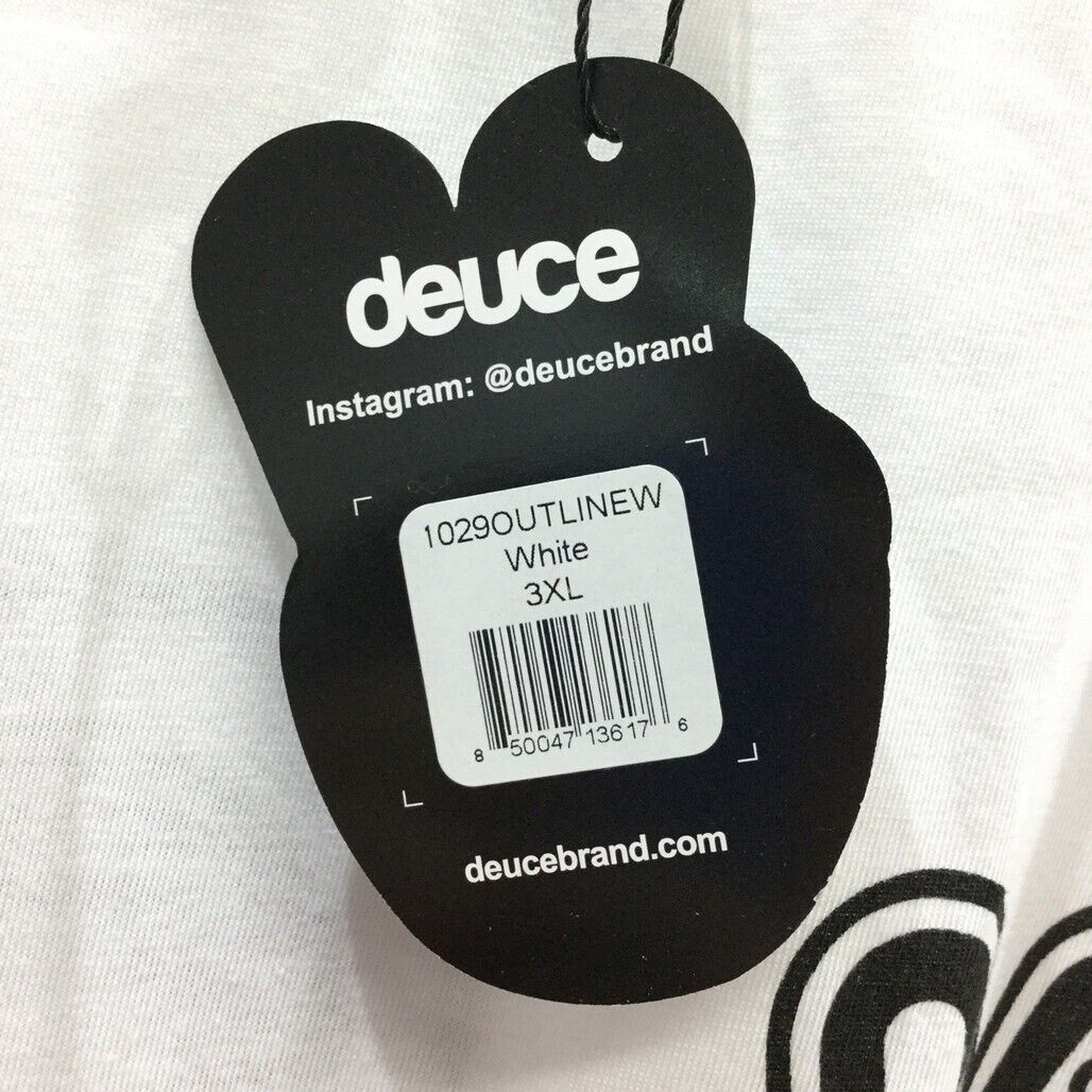 Deuce Premium Sportswear White T-Shirt Peace Sign Design Mens Size 3XL NEW - Image 5