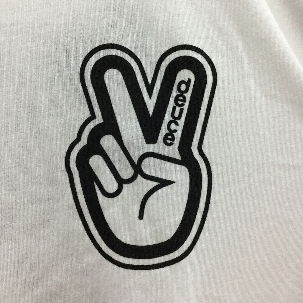 Deuce Premium Sportswear White T-Shirt Peace Sign Design Mens Size Large NEW - Image 3