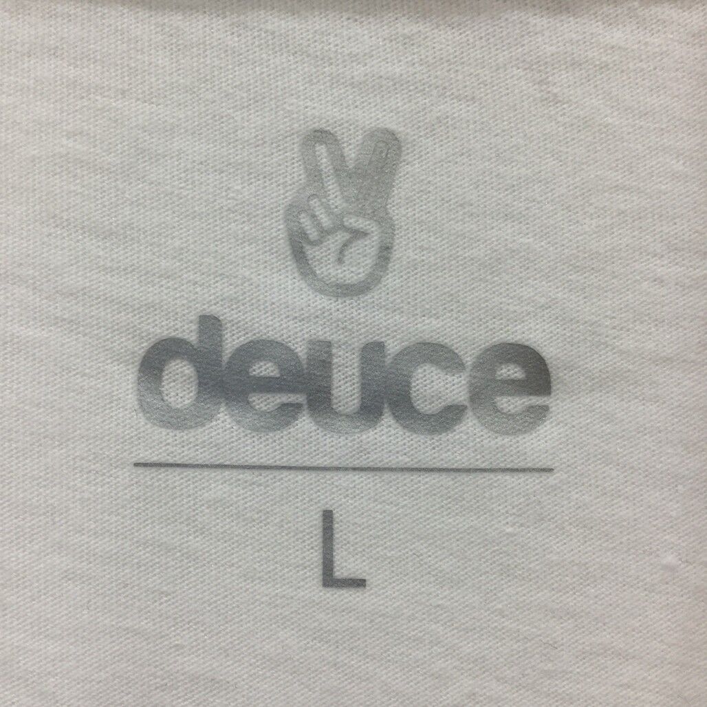 Deuce Premium Sportswear White T-Shirt Peace Sign Design Mens Size Large NEW - Image 4