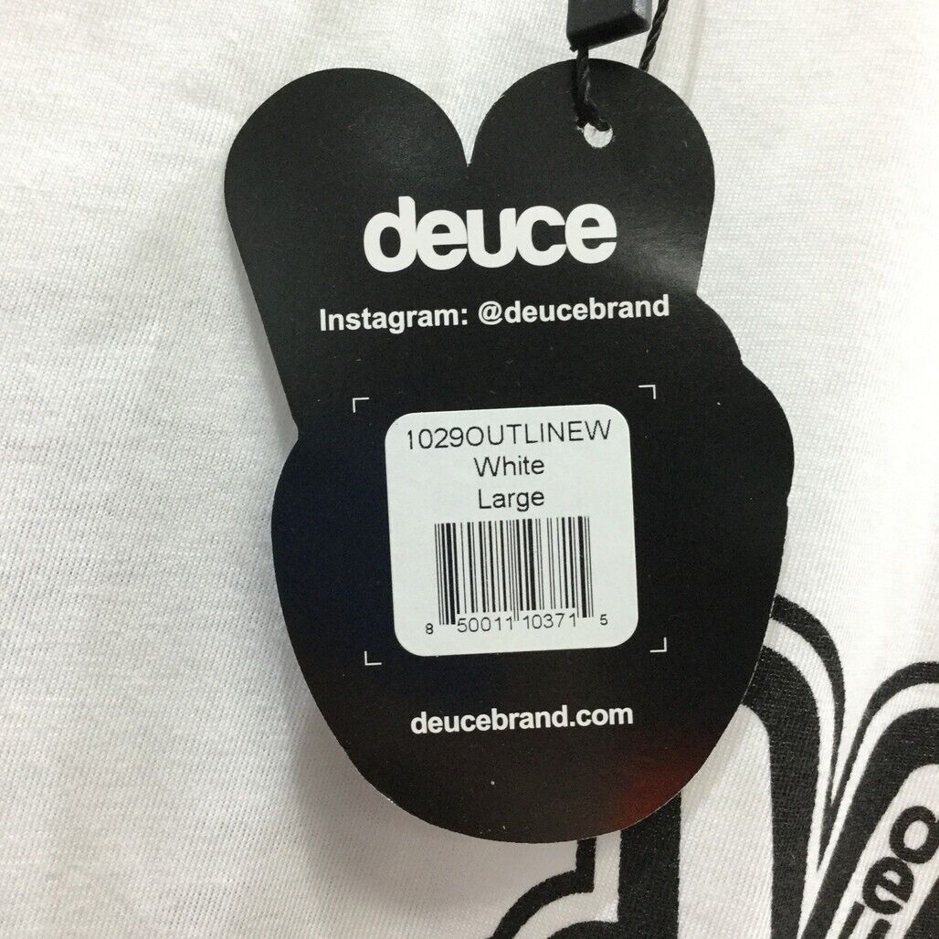 Deuce Premium Sportswear White T-Shirt Peace Sign Design Mens Size Large NEW - Image 5