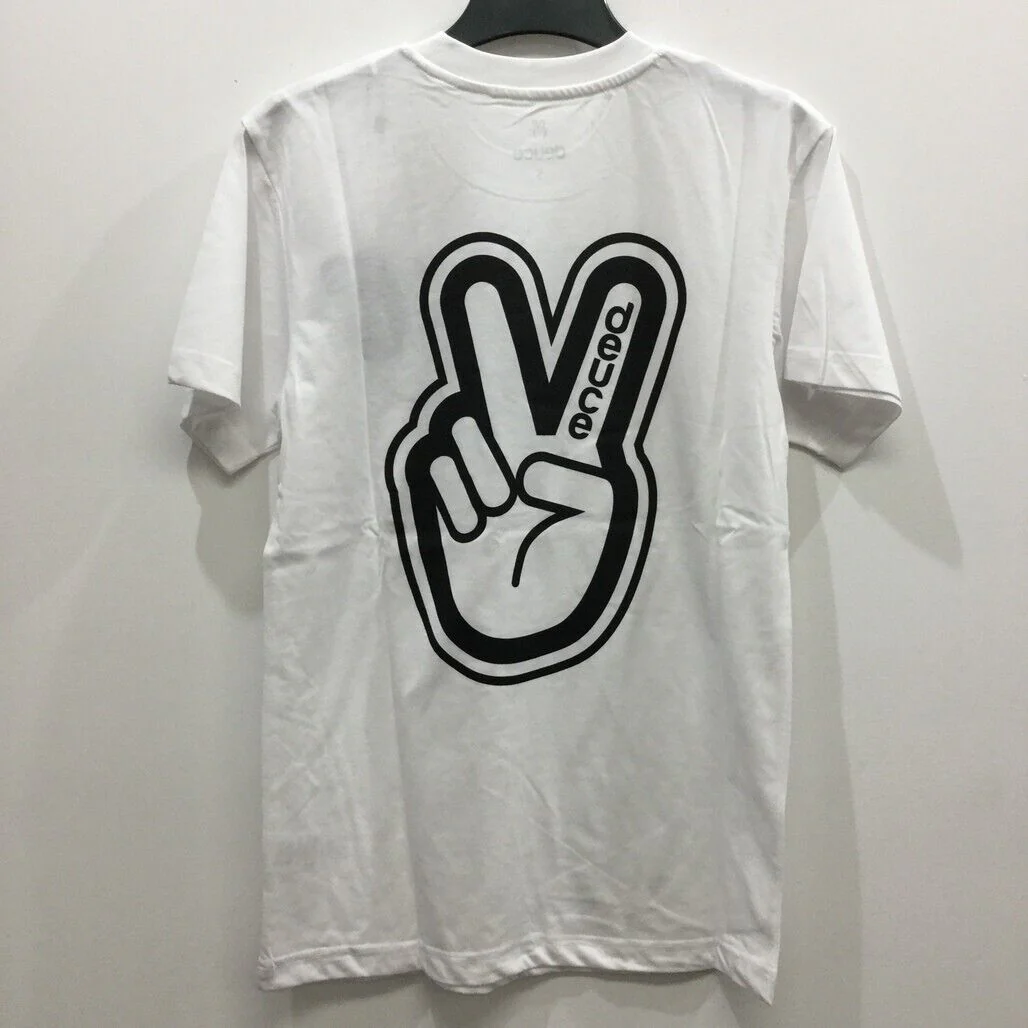 Deuce Premium Sportswear White T-Shirt Peace Sign Design Mens Size Small NEW - Image 4
