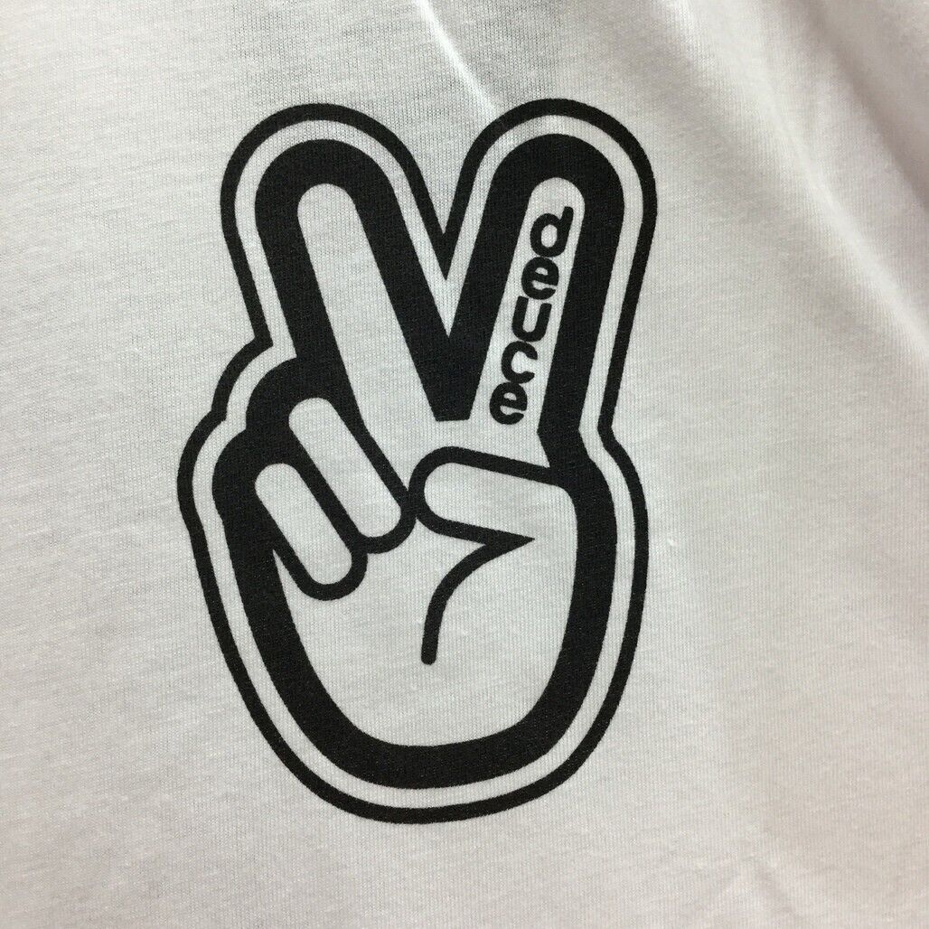 Deuce Premium Sportswear White T-Shirt Peace Sign Design Mens Size X-Large NEW - Image 3